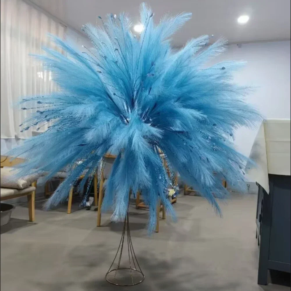 100 Stück 1M Simulations-Schilfrohrfeder Pampasgras Künstliche Blumen Hochzeit Weihnachten Schilfrohr Feuerwerk Ringelblume Dekorative Floristik – Detail 10