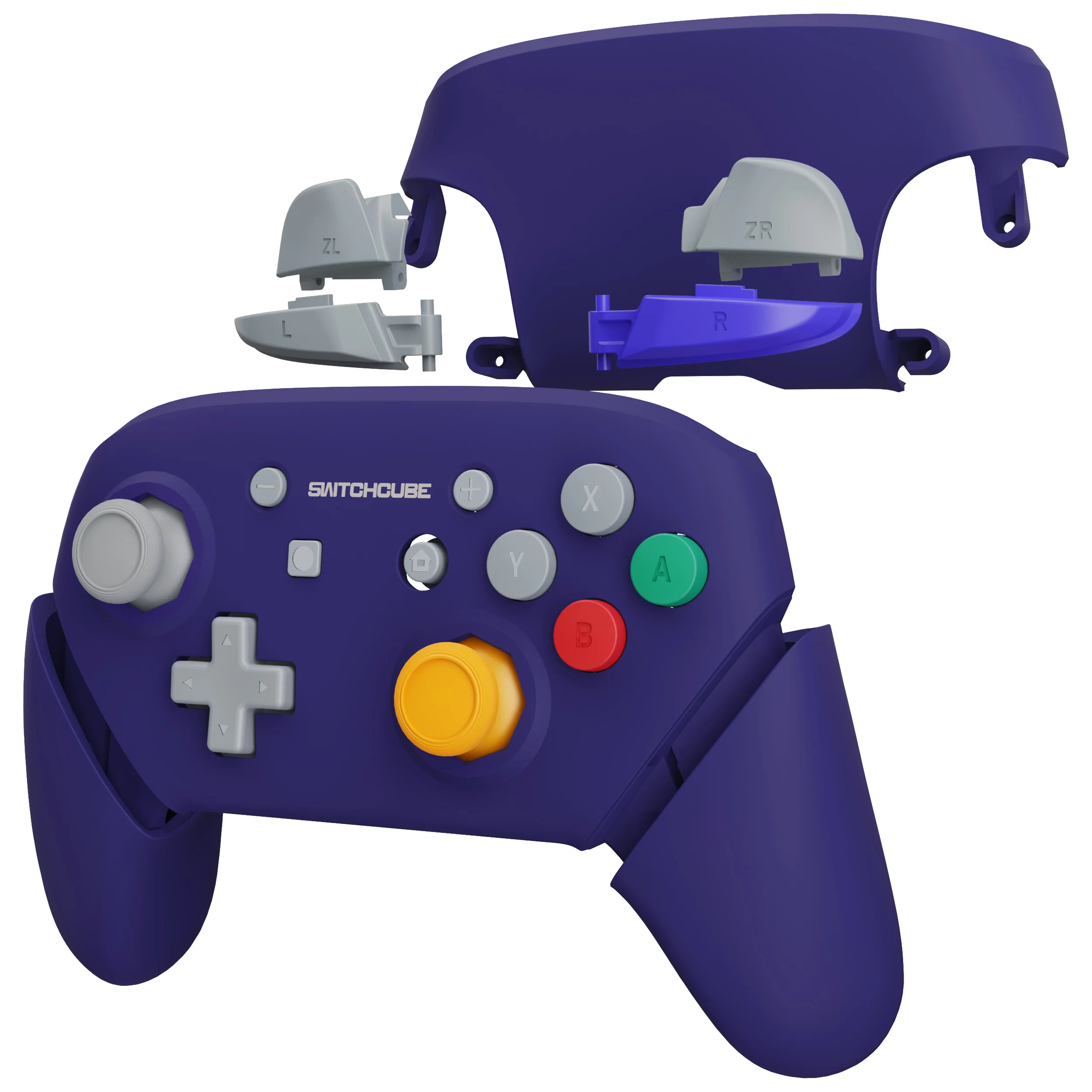 eXtremeRate Octagonal Gated Sticks Design Replacement Grip Shell for NS Switch Pro Controller- Classic SwitchCube Style