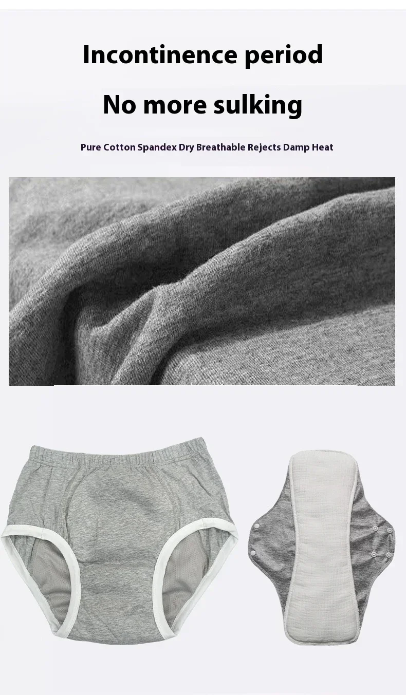 Reusable Adult Diapers for Elderly, Anti-Leakage Washable Incontinence Underwear with High Absorbency for Urine Protection