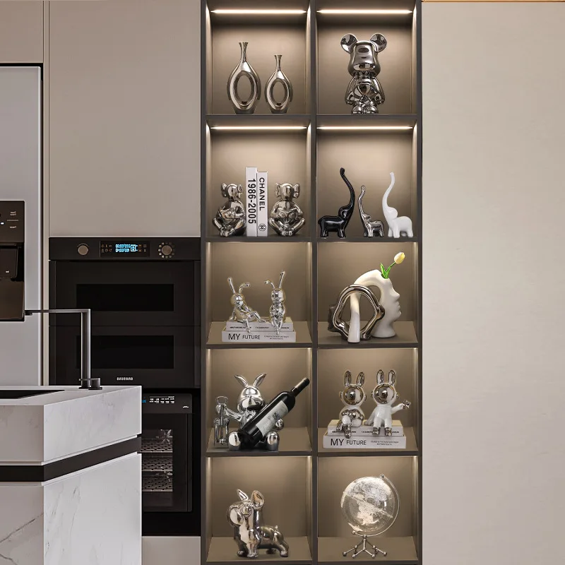 

Luxury Electroplated Home Decor Elephant Rabbit Deer Sculpture Statue Wine Cabinet Office Desktop Furnishings. Housewarming gift