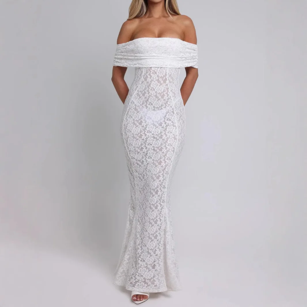 

2025 сексуальное женское новое стильное облегающее кружевное платье с цветочным принтом, элегантное платье с открытой спиной, летнее платье 2025 года, халат, женское элегантное платье