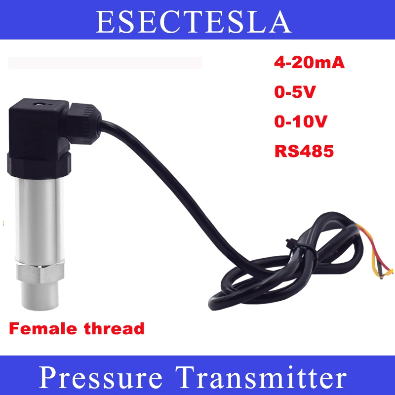 

G1/4 Female Pressure transmitter -1 to 1bar 4 to 20mA 0-5V Output Female Connector 24VDC Pressure Transducers