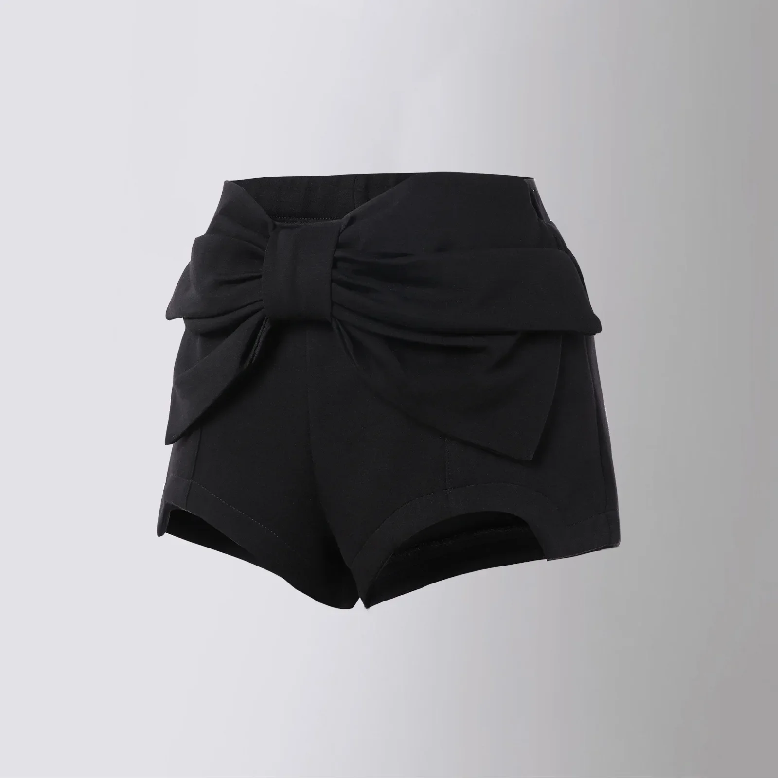 Summer Girls Shorts Fashion All-match Bowknot High Waist Stretch Wrap Hipster Irregular Black Shorts for Kids 10 12 13 Years