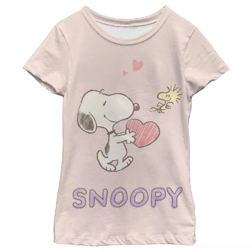 Snoopy T-shirts for Children Child T-shirt Children's Clothing Girls Clothes 2024 Kids Clothes Short Sleeve Tops Top Boy's Wear