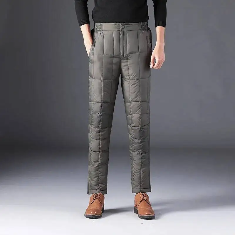 

Men S Winter Down Cotton Lightweight Waterproof Windproof Warm Work Trousers Outdoor Thermal Hiking Skiing Fishing Pants