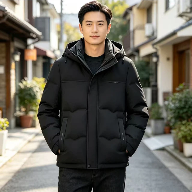 2026 Winter New Style Men's Fashion Casual Hooded Cotton Coat for Warmth and Comfort