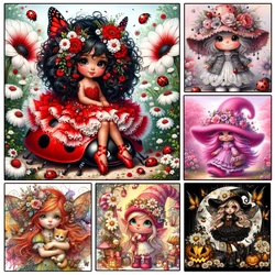 New Arrival Diamond Painting Kits Cute little Witch Elf Girl Rhinestone Cross Stitch Mosaic Art Embroidery Handmade Home Decor