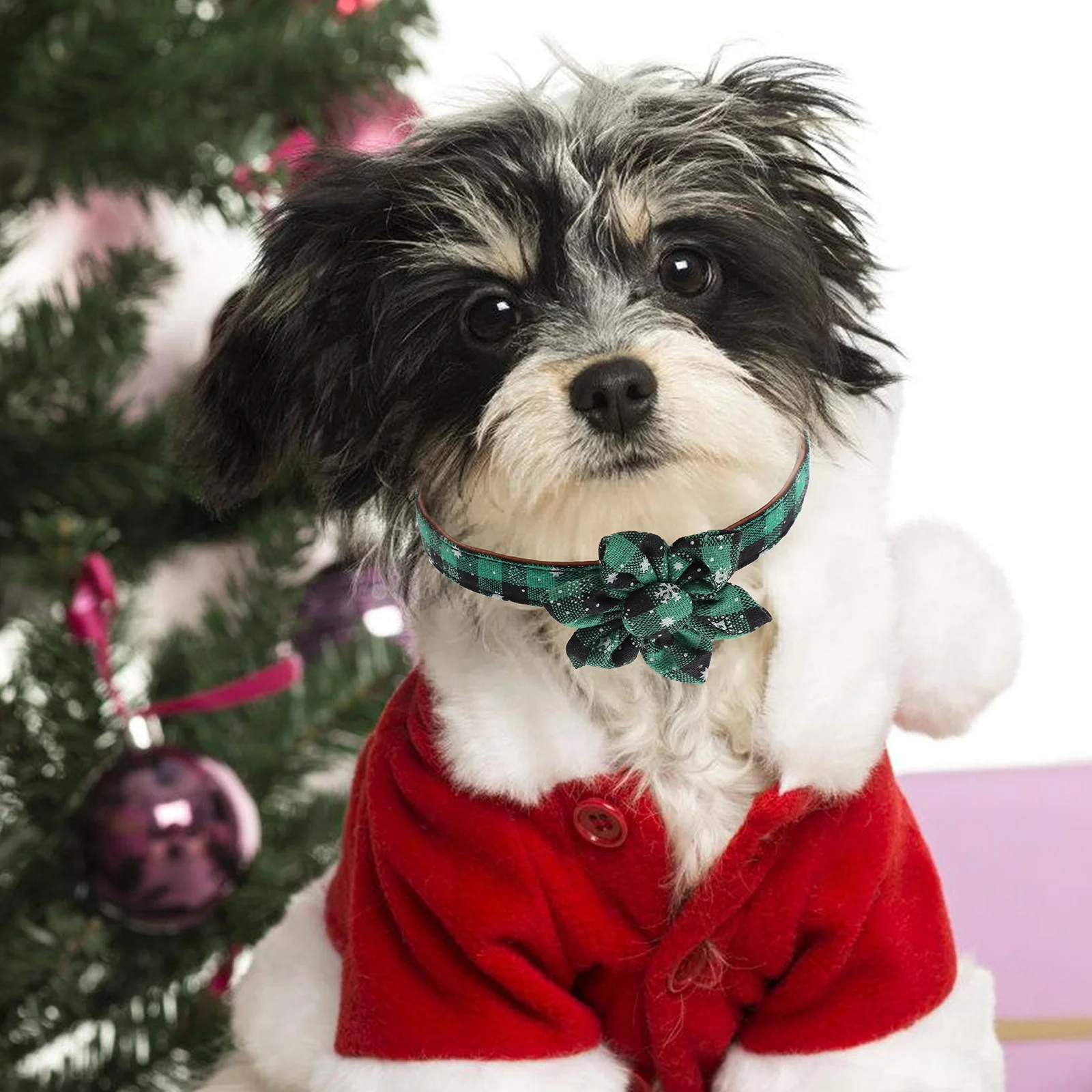 

Christmas Dog Collar 1.5 35CM Thick Adjustable Collar for Dogs Holiday Party Puppy Collars Snowflake Green Sunflower Pet