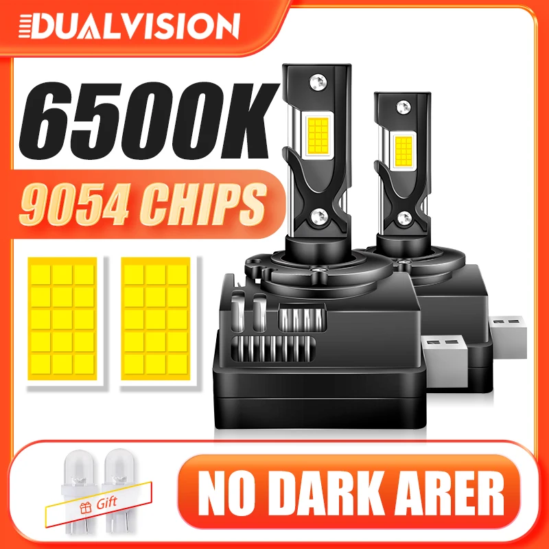 

Dualvision светодиодный D1S D2S D3S D4S Canbus HID D1R D2R D3R D4R двусторонние 9054 CSP светодиодный беспроводные лампы для фар 35 Вт 55 Вт балласты 6500K