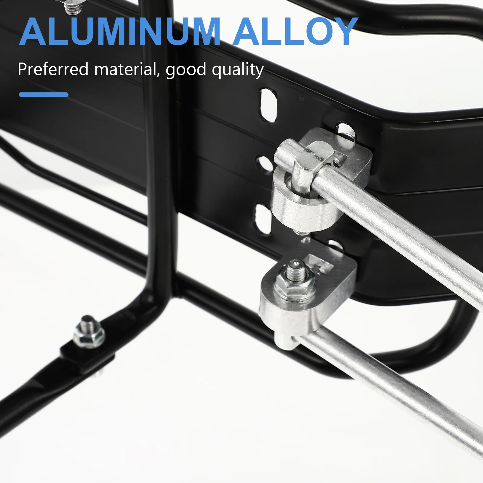 

1pc Bicycle Rear Cargo Rack Black Aluminum Alloy Lightweight Durable Bike Luggage Carrier For Mountain Road Bike Storage