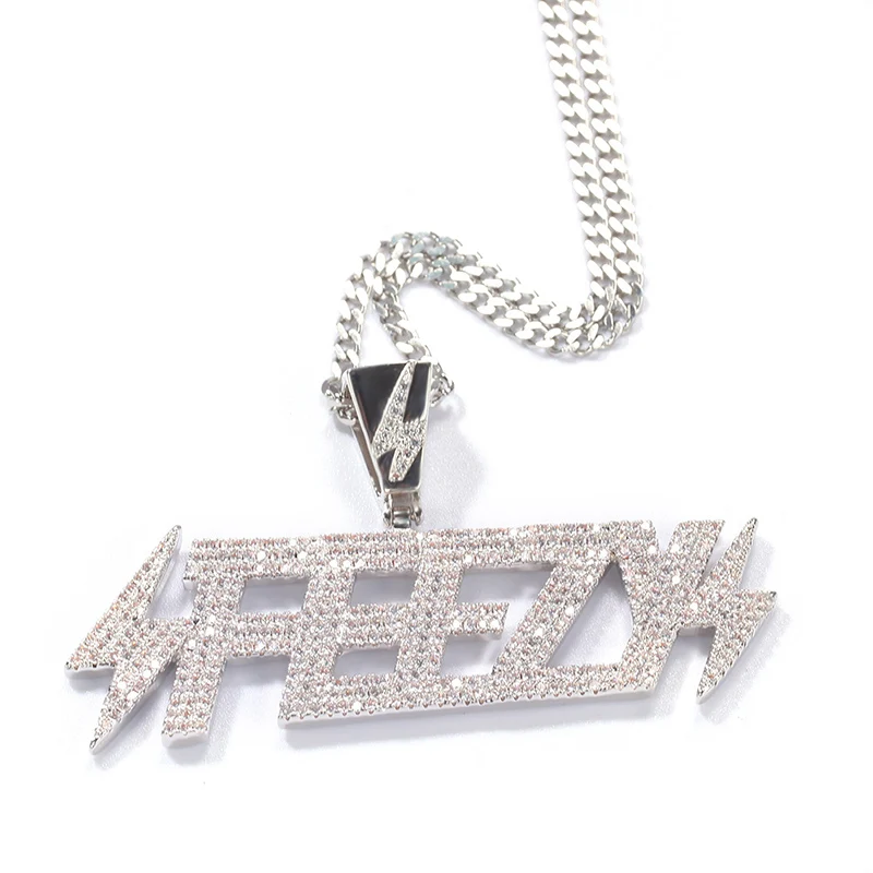 

Хип-хоп микро-асфальтированный AAA кубический цирконий Bling Ice Out Lightning FEEZY подвески ожерелье для мужчин рэпер ювелирные изделия Прямая доставка