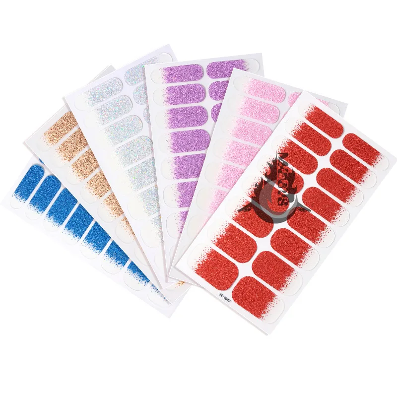 

MEBlS 16 Tips Cyan‌ Decoration Press on Nail Art Stickers Fake Nails for Manicure Sliders for Nails Accessories Tamagotchi Seal