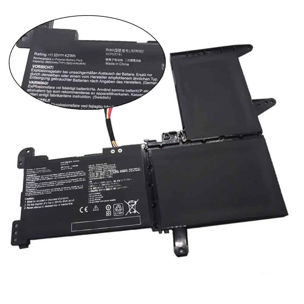 Imagem -06 - Bateria do Portátil B31n1637 C31n1637 para Asus X510 X510ua X510uf X510uq Vivobook S15 S510ua S510uq S510uq S510un S510ur F510uq