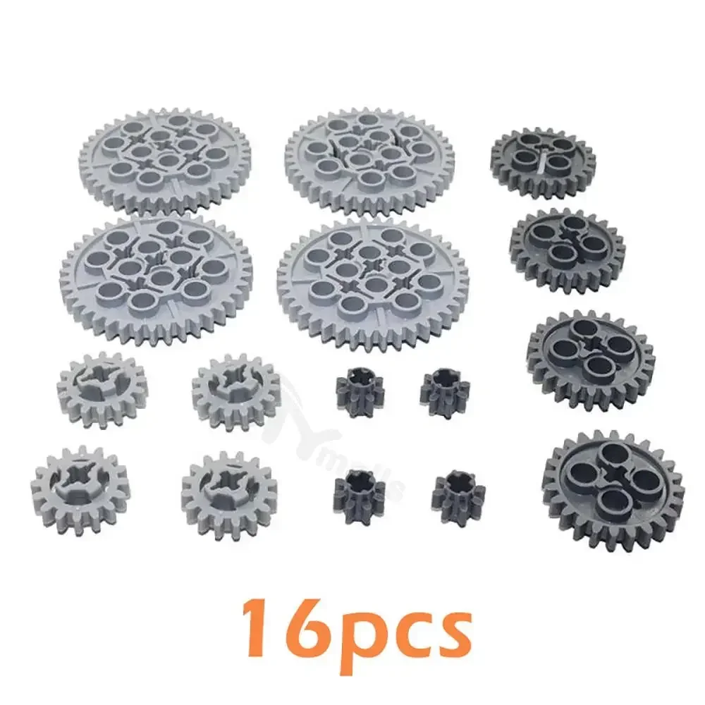 Set di ingranaggi tecnici da 16 pezzi/catena a maglie da 100 pezzi - Per LE.GOes 3711/14696/10928/94925/3648/3649 MOC Train Building Block