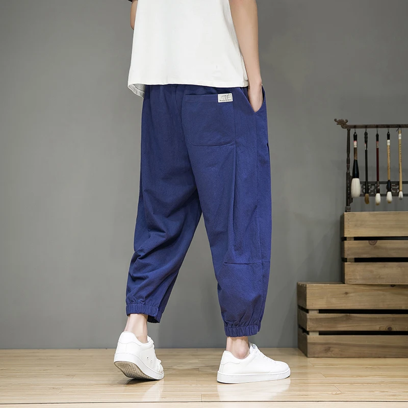 Vintage Harem Pants Men's Large Size Harajuku Style Cotton Jogger Sweatpants Casual Pants Male Loose Streetwear Trousers 5XL