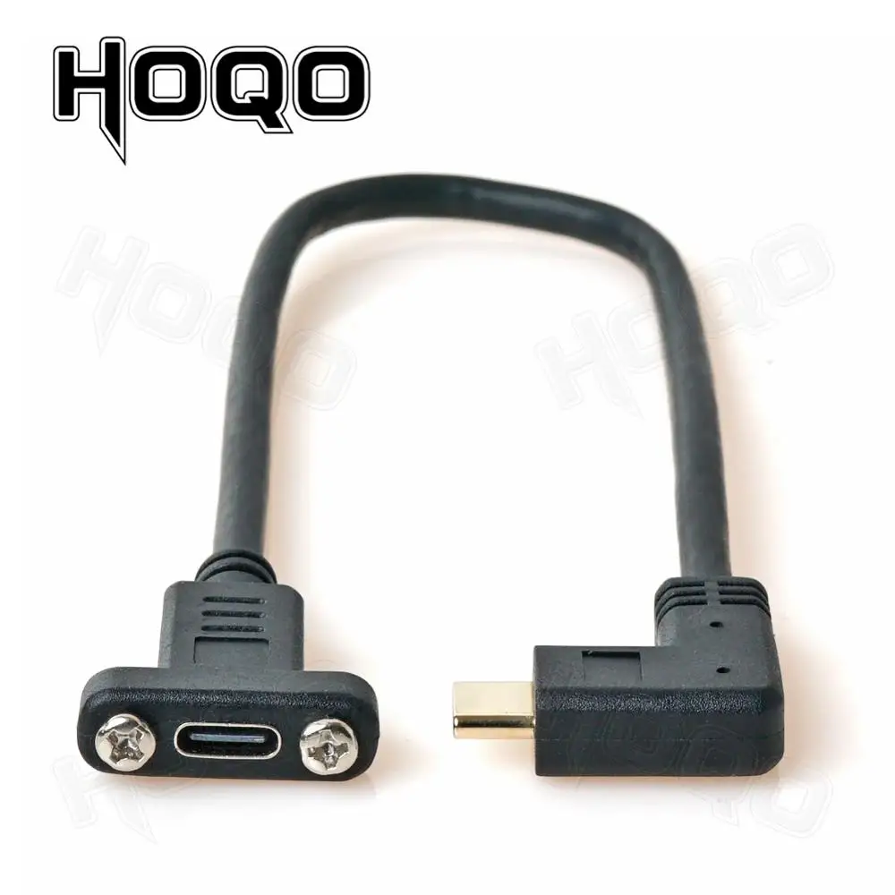 Przedłużacz Hoqo USB 3.1 typu c ze śrubą do montażu panelowego, przedłużacz USB C żeński do USBc męski przedłużacz przewodu danych