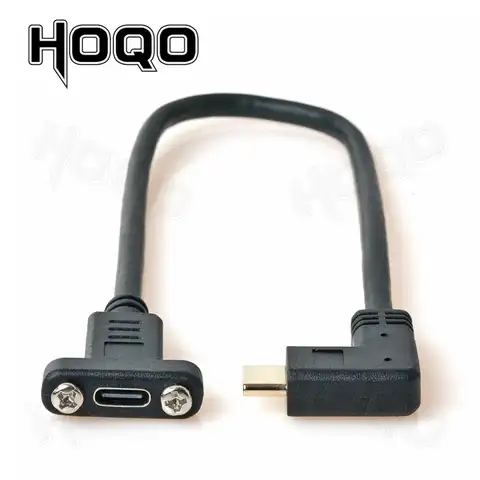 Hoqo USB 3.1 유형 c 연장 케이블(패널 장착 나사 포함), USB C 암-USBc 수 연장 와이어 연장 데이터 코드 Hoqo USB 3.1 유형 c 연장 케이블(패널 장착 나사 포함), USB C 암-USBc 수 연장 와이어 연장 데이터 코드