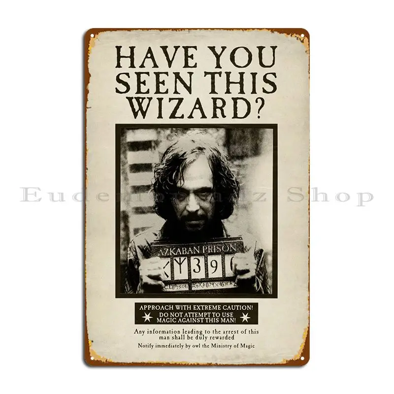 Have You Seen This Wizard? Metal Sign Wall Mural Cinema Bar Design Home Tin Sign Poster