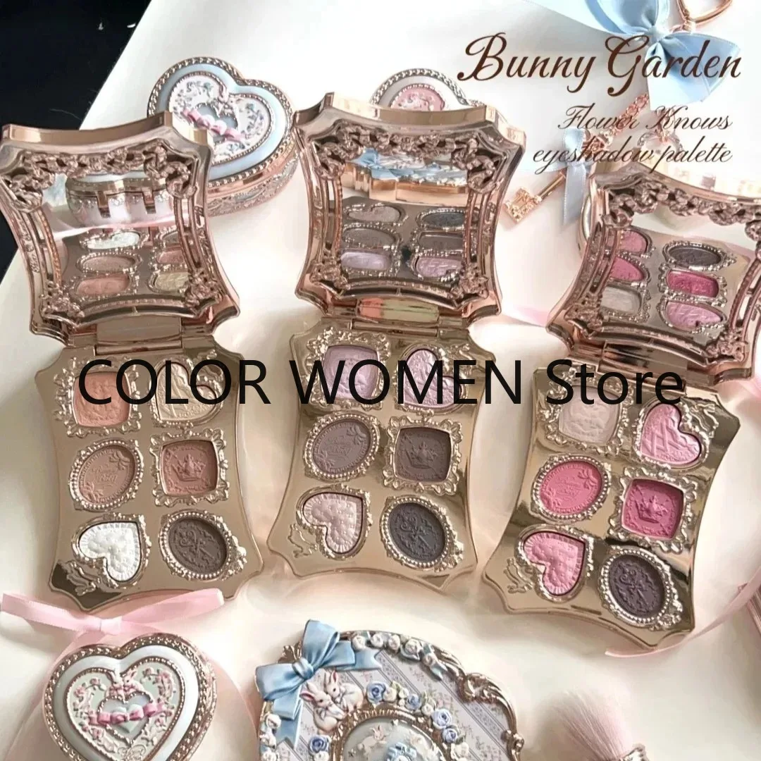 Flower Knows Bunny Garden 6 Colors Eyeshadow Highly Pigmented Eye Makeup Palette Eye Shadows Long Lasting Matte Shimmer Cosmetic