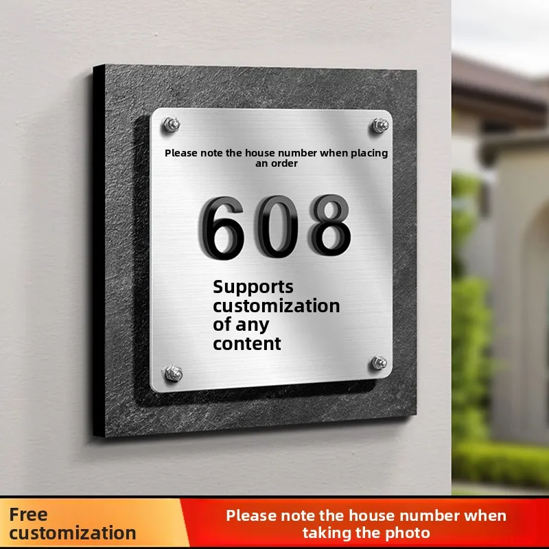

Индивидуальные знаки с номерами дома из нержавеющей стали, адресные таблички, металлические тарелки, подарки на новоселье, таблички с именами в комнате для жилых помещений