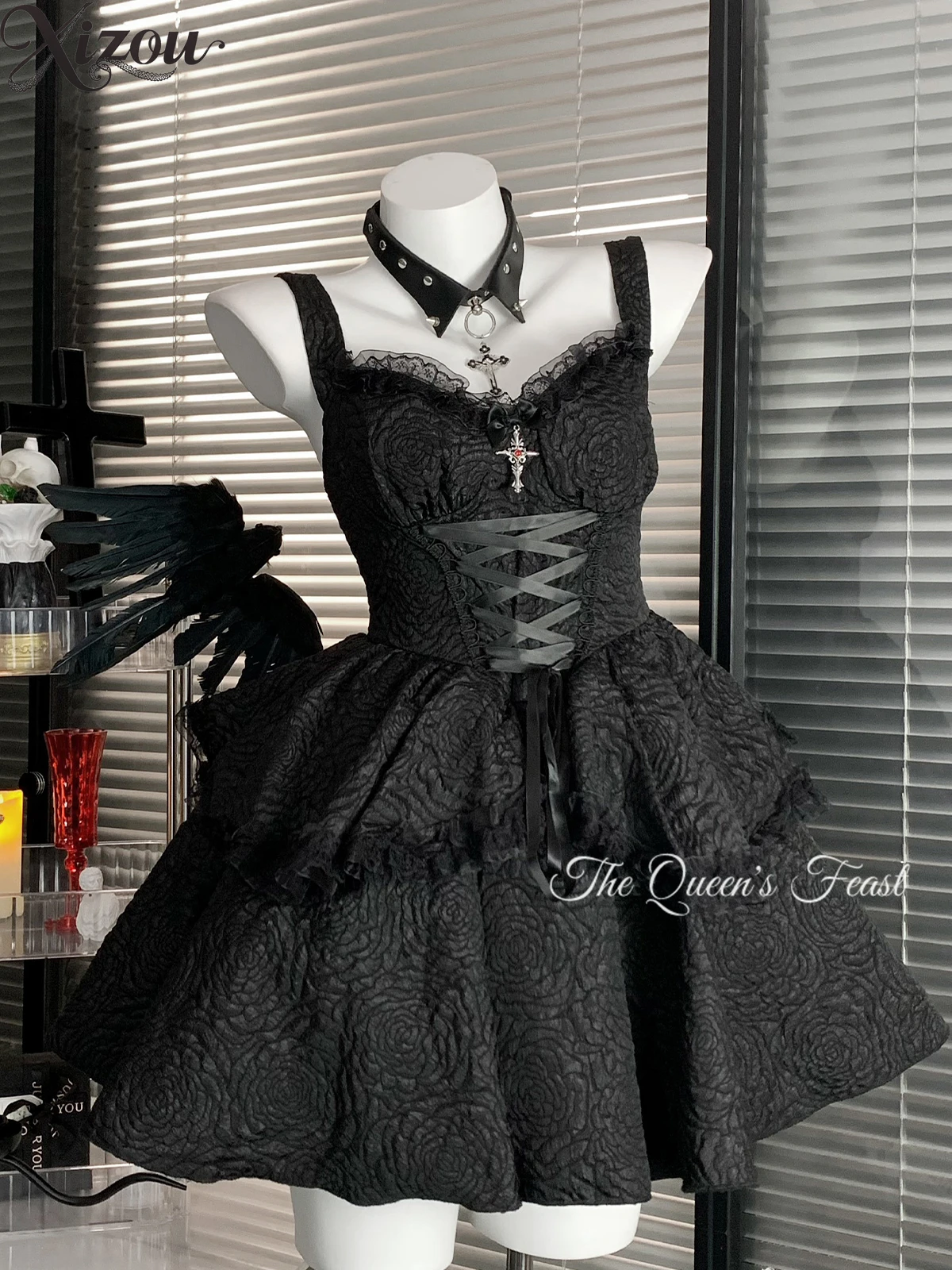 

Summer Women's Vintage Elegant Ball Gown Black Dresses Pure Color Lolita Style 2025 New Short Punk Subculture Gothic Y2k Dress