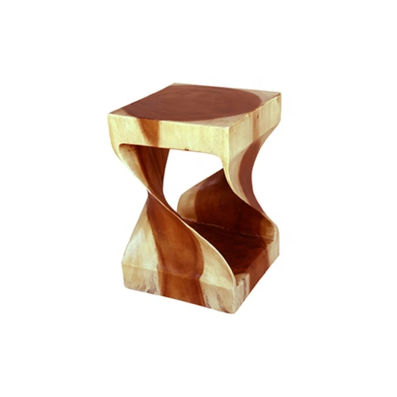 

decorative home furniture Wooden Stool Tower Twist Design small size rustic minimalist classic style from Indonesia