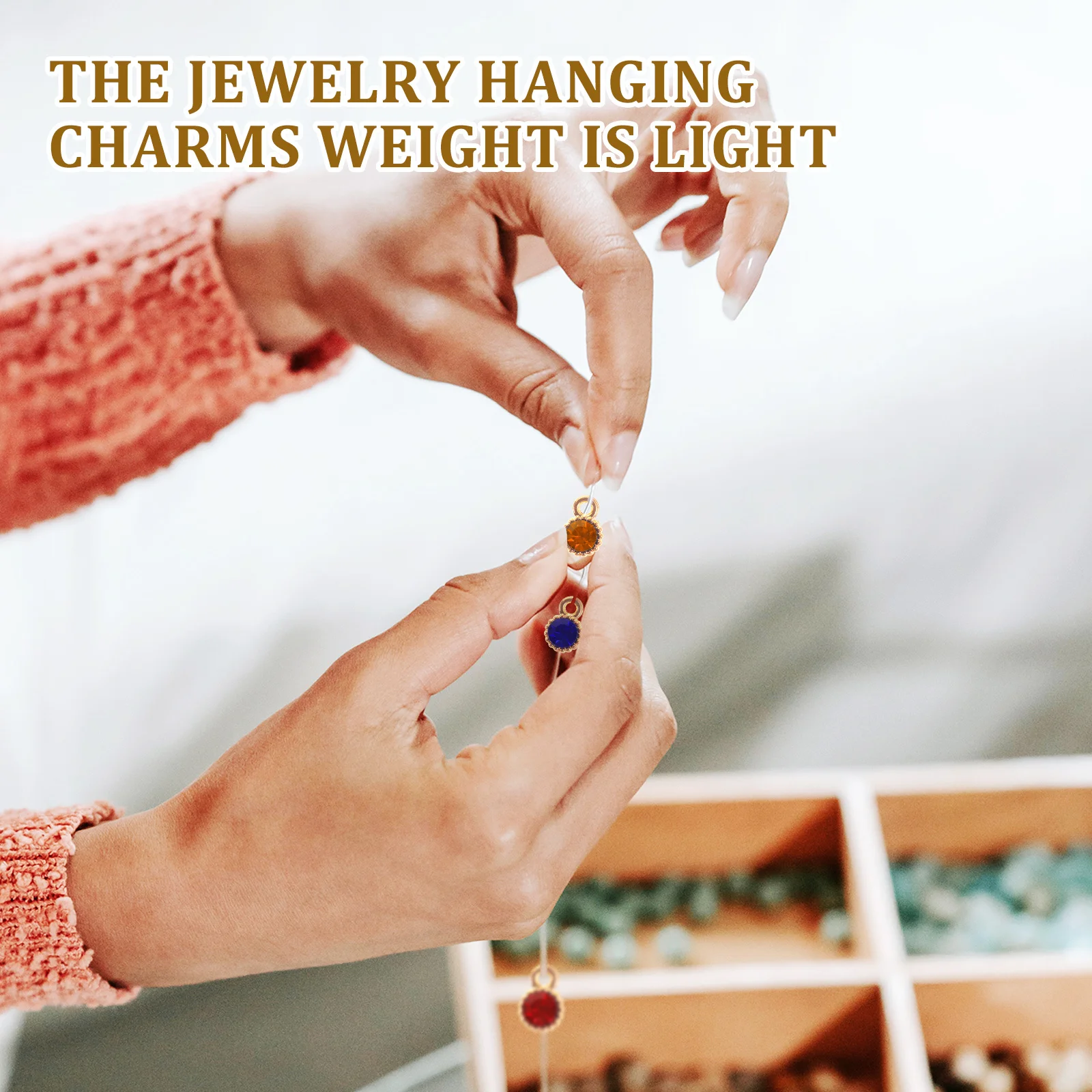 

50Pcs Alloy Jewelry Charms Rhinestone Pendants DIY Necklace Bracelet Craft Supplies Hanging Crystal Accessories for Handmade