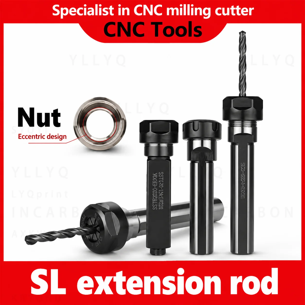 ER Collet Chuck Extension Rod SL16 SL20 SL25 ER16 ER20 ER25 ER32 100L CNC Automatic Lathe Tool Holder Collet Clamping Holder