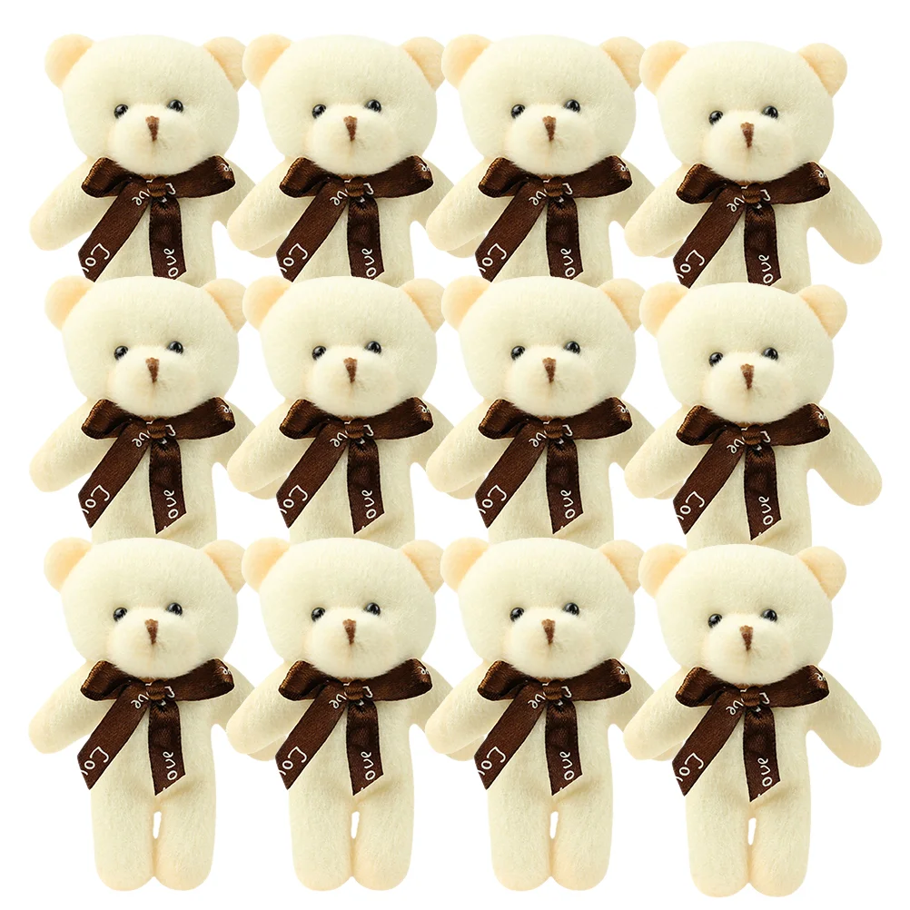 12 Pcs Baby Bear Keychain Child Toys for Girls Small Koala Pp Cotton Mini Figurines Stuffed Animals