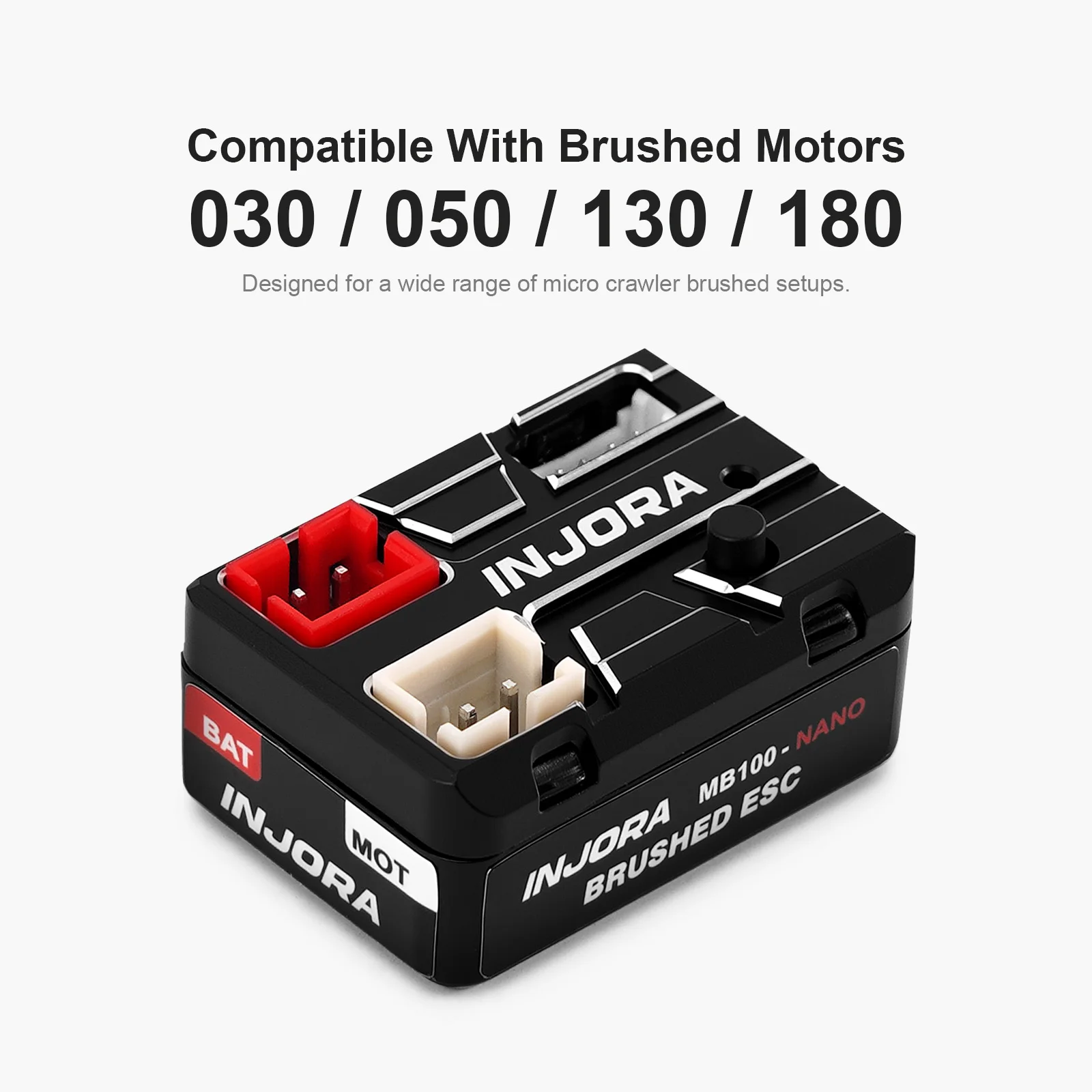 INJORA MB100 NANO Waterproof Brushed ESC 15A for 1/24 1/30 1/32 RC Crawlers SCX24 SCX30 view 5