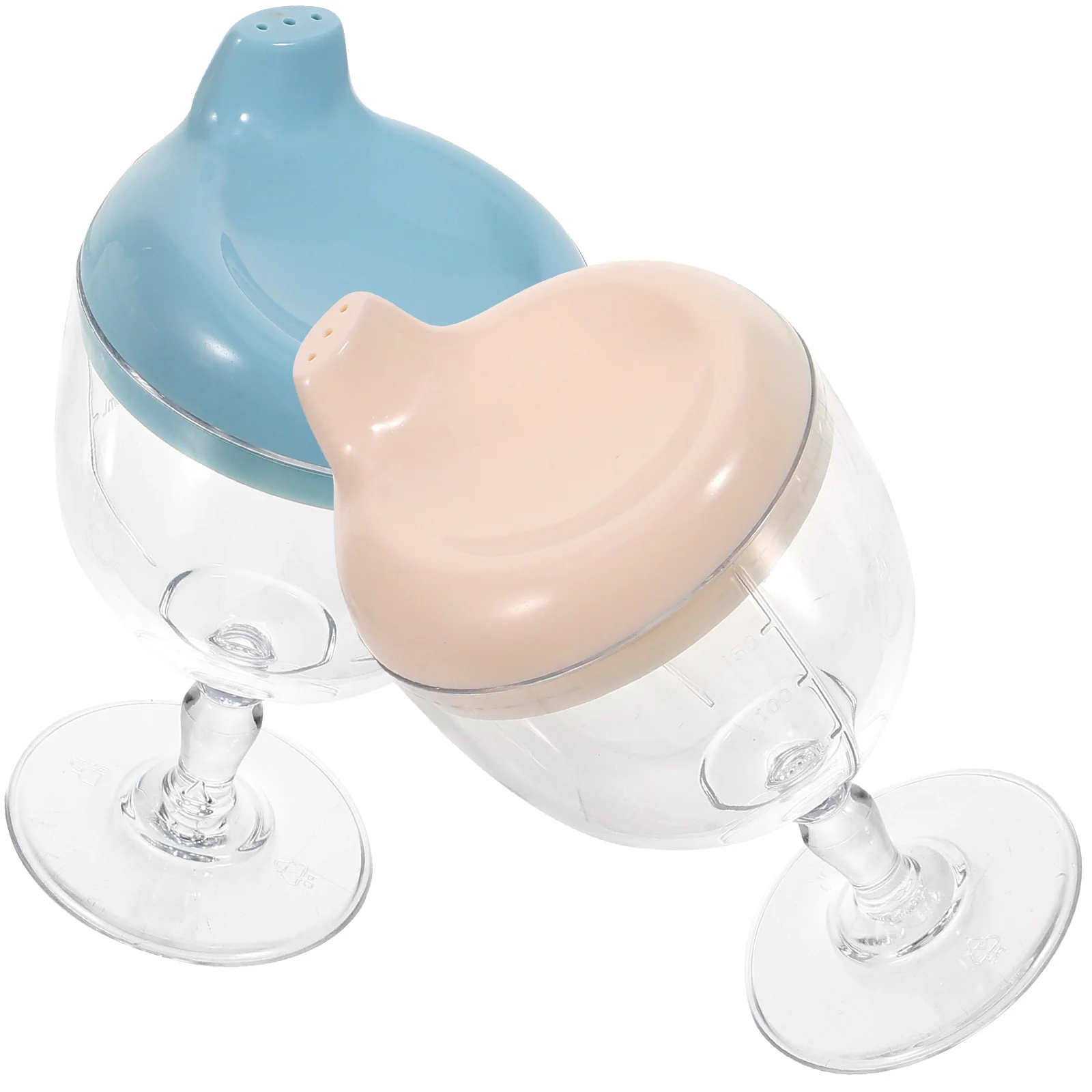 2 Pcs Training Cup Anti-fall Juice and Milk Child Goblet Toddler Cups with Straws for Kids Detachable Water