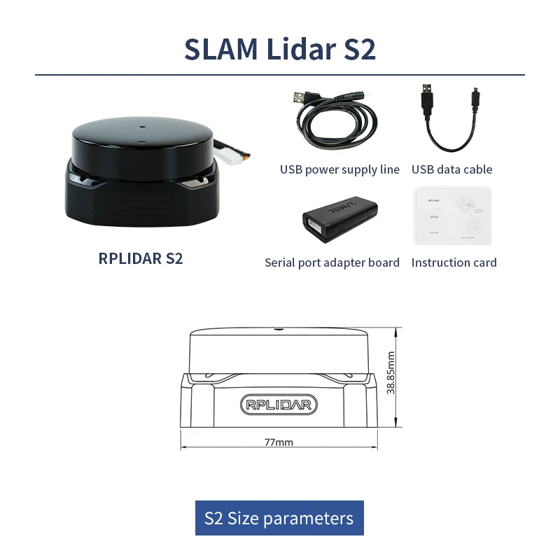 ROS robot SLAM navigation lidar S2 sensor Rplidar kit laser measurement tool TOF ranging 30m avoids obstacles scanner