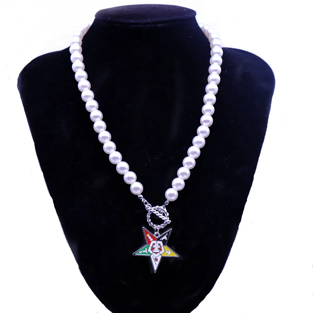 Mason Jewelry Custom Design OT Lobster Order Eastern Star OES Pearl Necklaces