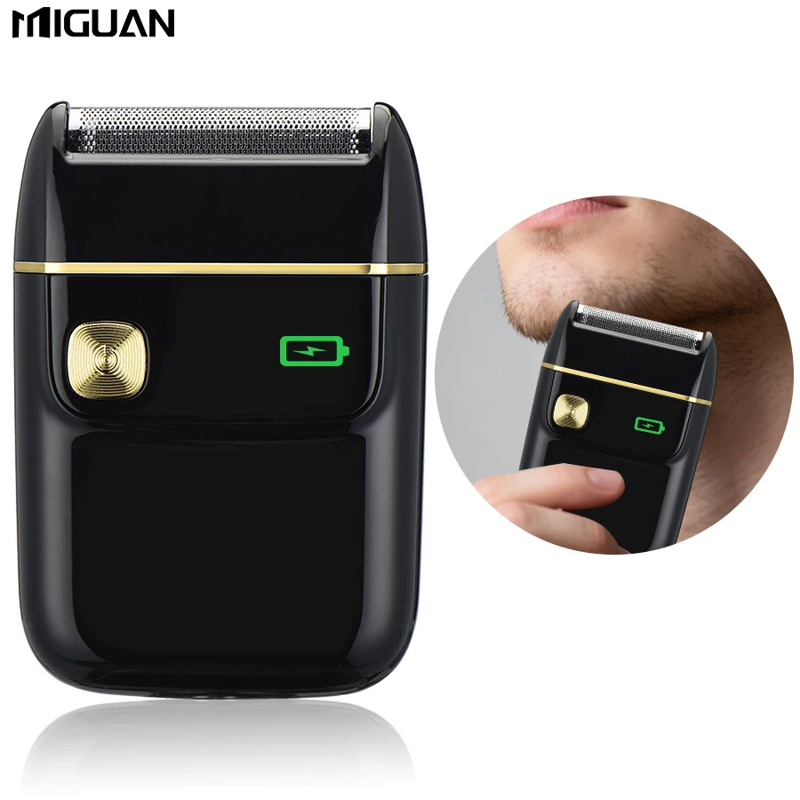 

Перезаряжаемая USB электробритва — возвратно-поступательная, портативная, сменная фольга, черная — для путешествий и домашнего использования, мужской подарок