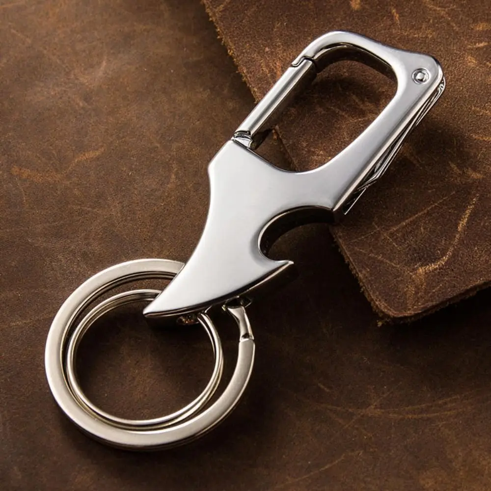 Bottle Opener Foldable Mini Foldable Keychain Metal Classic Bottle Opener with Keyrings 2 in 1 Mini Outdoor Tools