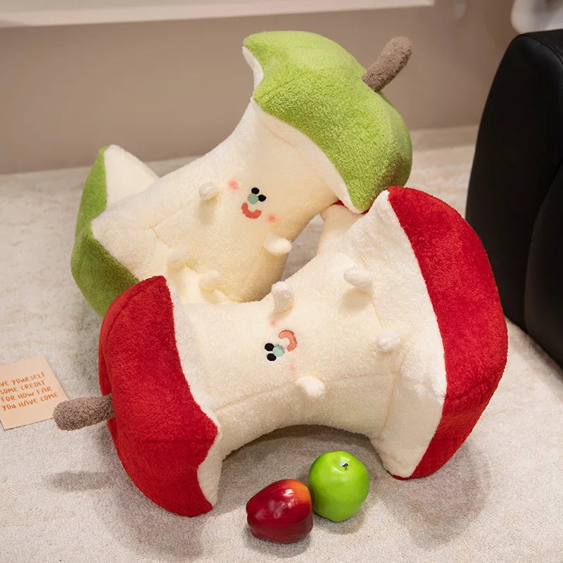 Simulazione Frutteto Cartone Animato Rosso Verde Mela Core Peluche Creativo Farcito Imitazione Frutta Cuscino Decorazioni per la Casa per Bambini Ragazze Regalo