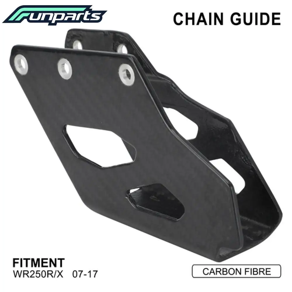 Funparts Motorcycle Carbon Fibre Chain Guide Guard Cover Protector For Yamaha WR250R WR250X WR 250R 250X 250 R X 2007-2017