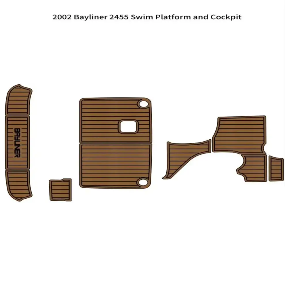 

2002 Bayliner 2455 Swim Platform Cockpit Boat EVA Foam Faux Teak Deck Floor Pad Mat SeaDek Style Self Adhesive 16sa1d6n