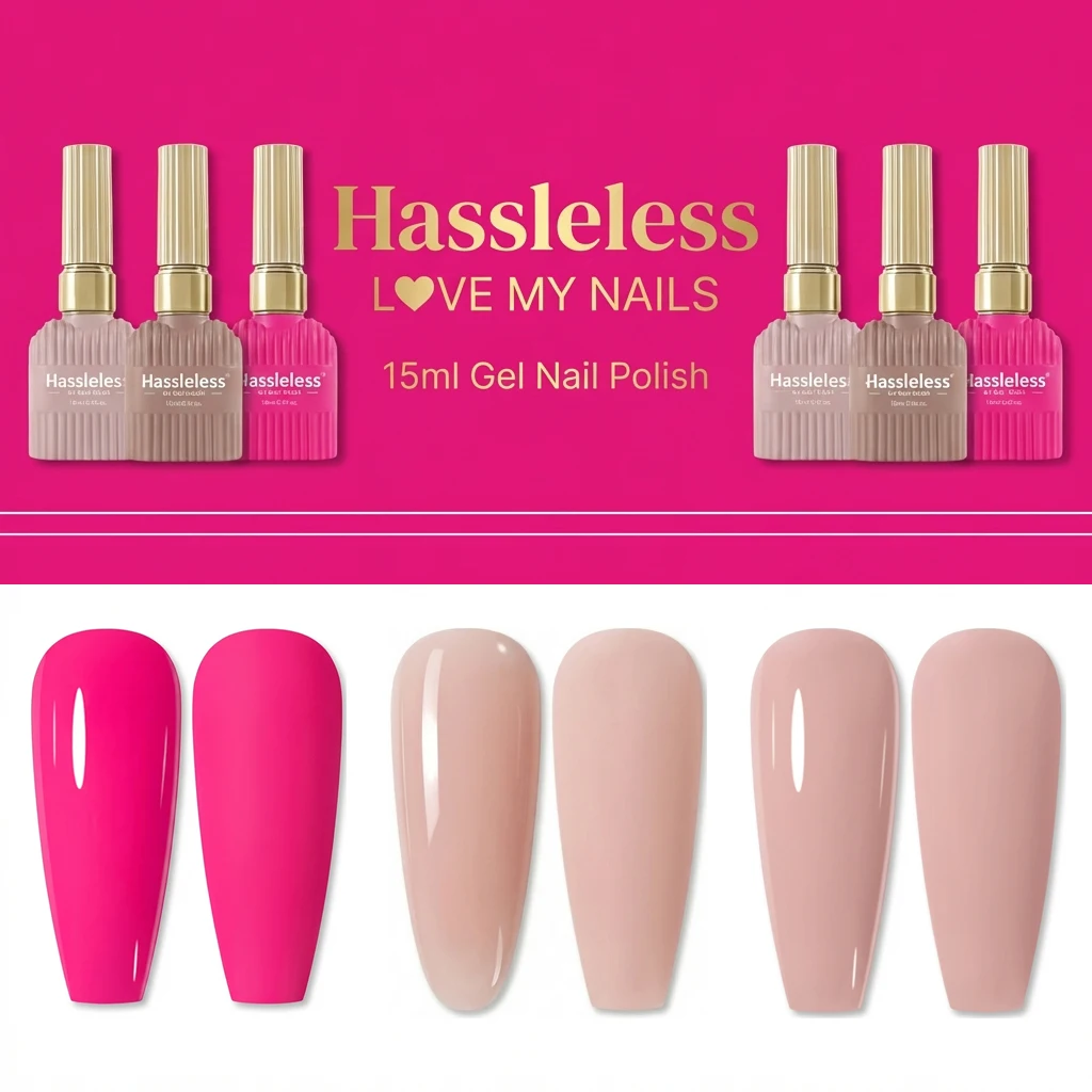 Hassleless 15ml Gel Nail Polishes Pink Nude Nail Gel Lak Manicure Semi-permanent Enamels Varnish For UV LED Nail Supplies