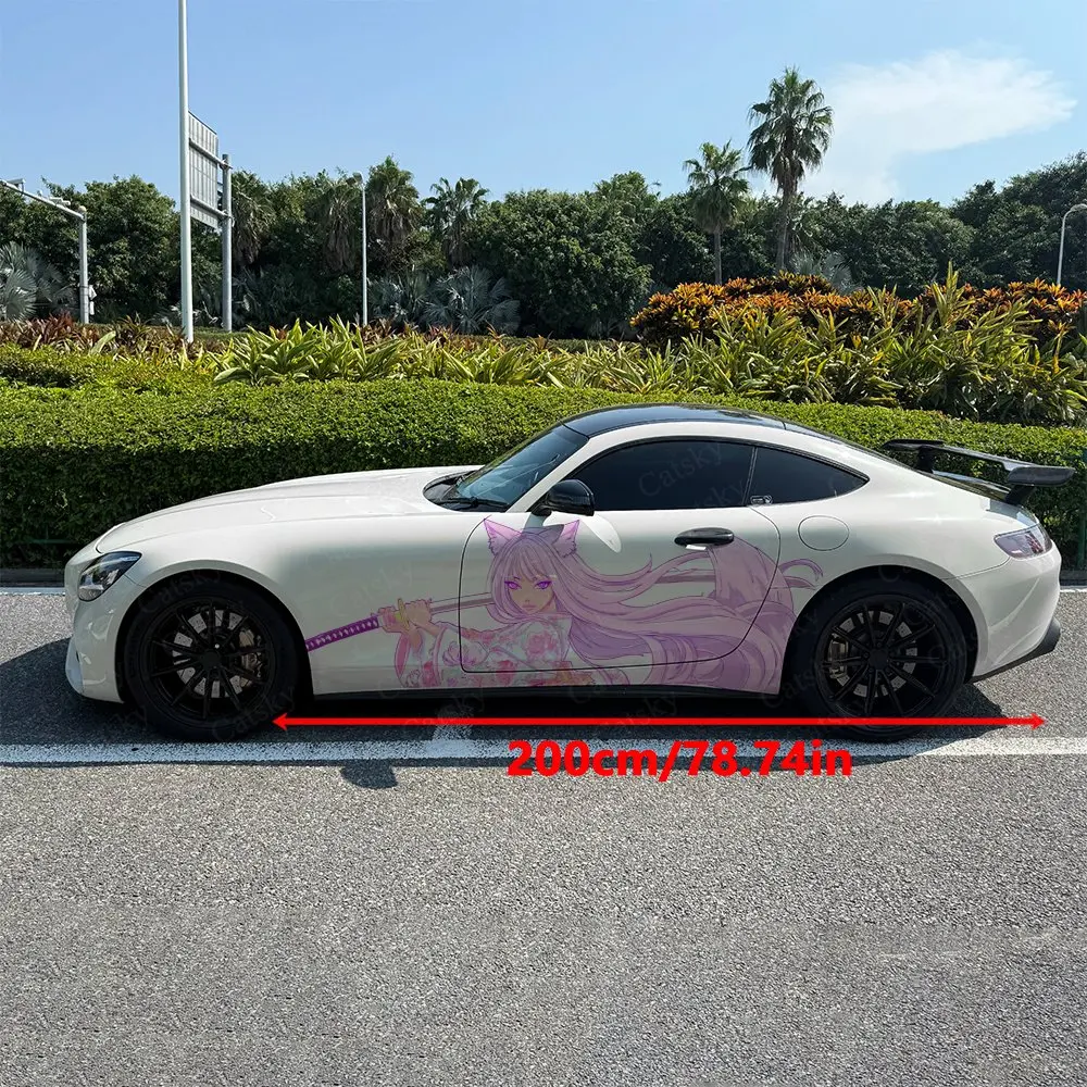 2pcs Swordsman Girl Decal, Durable, Fade-Resistant, Enhance Your Vehicles Aesthetic With Bold Art Design Car Vinyl Wrap