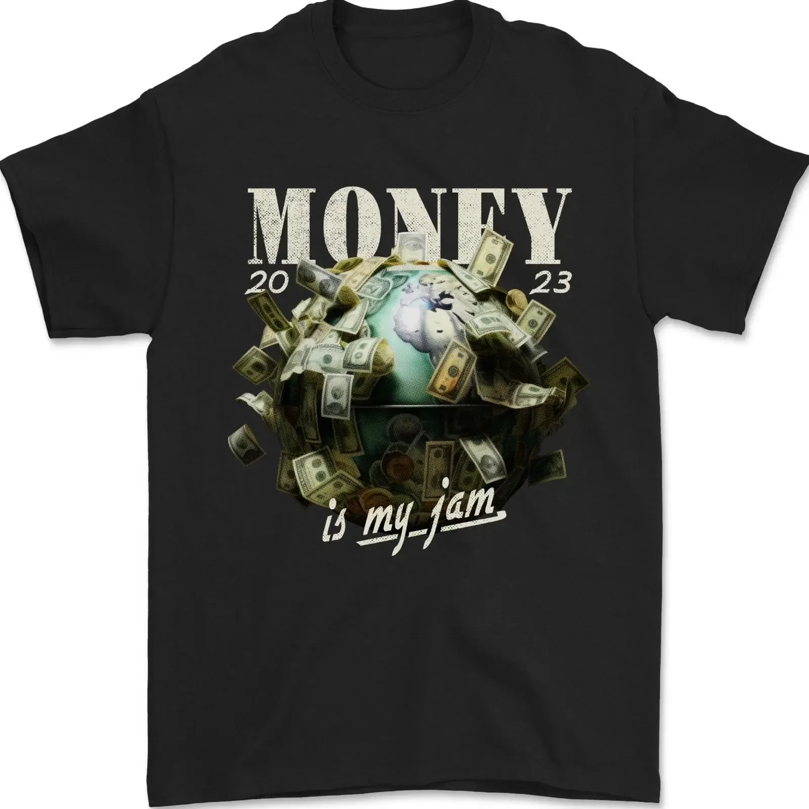 Camiseta Money is My Jam Cash Hustle para hombre 100 algodón vintage Washed Soft graphic Slightly Stylish Casual fashion