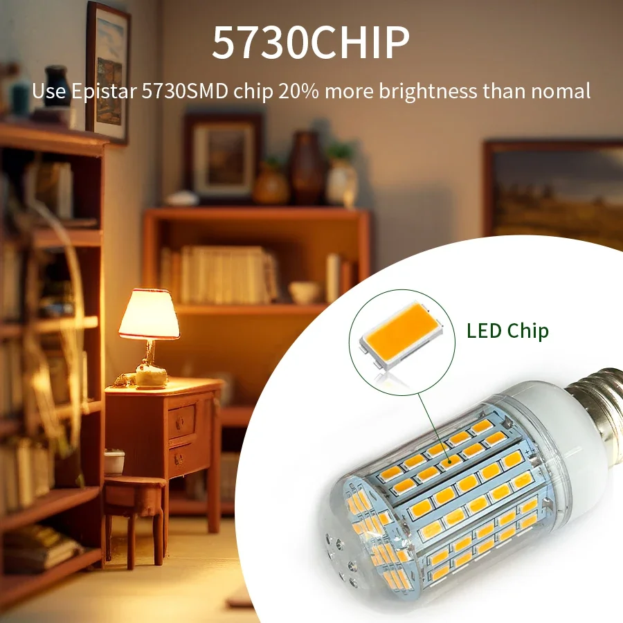 E27 E14 LED لمبة ضوء الذرة 5730SMD 220 فولت 72/96 المصابيح Lampada الأضواء داخلي توفير الطاقة أضواء للمنزل إضاءة غرفة النوم