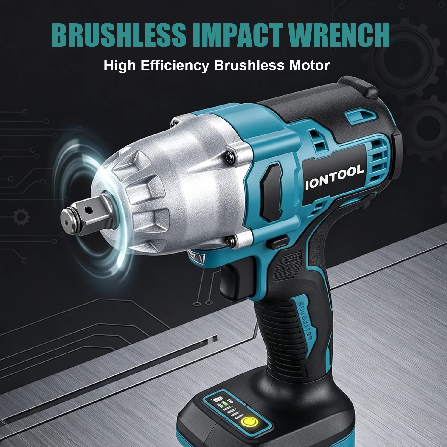 IONTOOL Powerful Heavy Duty Durable 650N.m Impact Wrench for Tire Repair Car Maintenance and Garage Workshop Power Tool