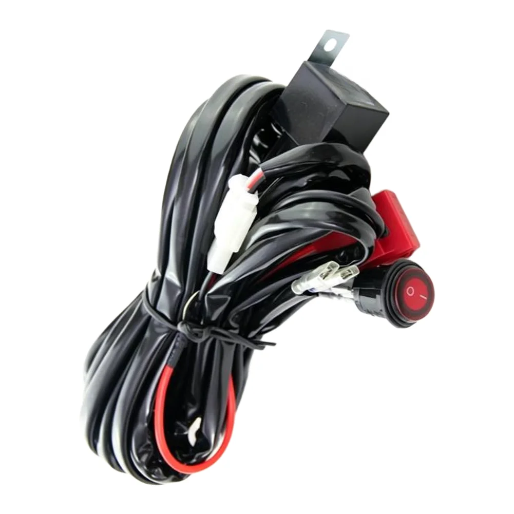12V 16A Off-Road Lighting Wiring Harness for Automotive For work Lights and Fog Lights Black ABS Headlight Harness Replacement
