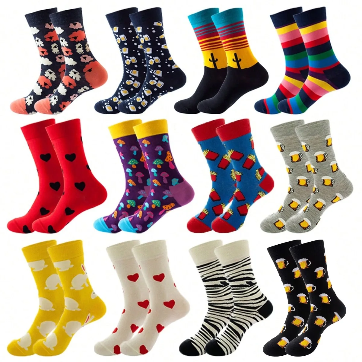 

European and American export happy socks, street skateboarding fashion trend socks