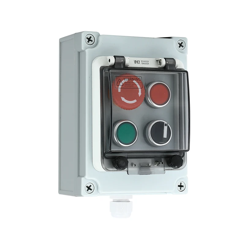 ABS Outdoor Waterproof Button Control Box Emergency Stop Switch Box Plastic IP67 Case Emergency Stop Self-resetting Junction Box