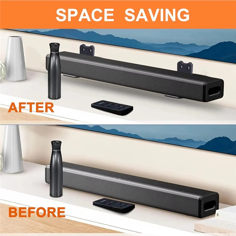 ABJO-Universal Type 4.72 นิ้ว Sound Bar Wall Mount Bracket Kit สําหรับ Soundbars ส่วนใหญ่ Wall Mount ชั้นวางวงเล็บยึด