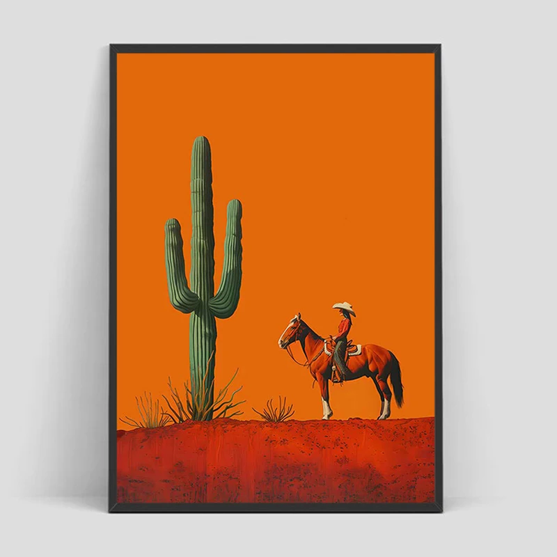 Póster impreso en lienzo para pared de cigarrillos, chica vaquera occidental, trucha bohemia, alce y vaca, ahumado, imágenes decorativas para sala de estar