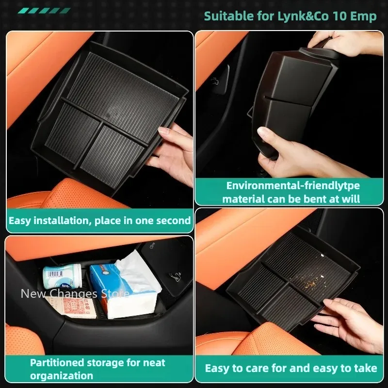 Picture 6: For Lynk&Co 10 EMP 2025 Central Control Lower Silicone Storage Box Car Interior Decorative Upgrade Parts
