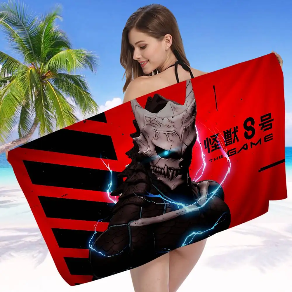 Animation K-Kaiju No.8 Beach Towel Colorful Bath Towels for Girl Microfiber Quick Dry Custom Sand Free Beach Yoga Spa Gym Pool
